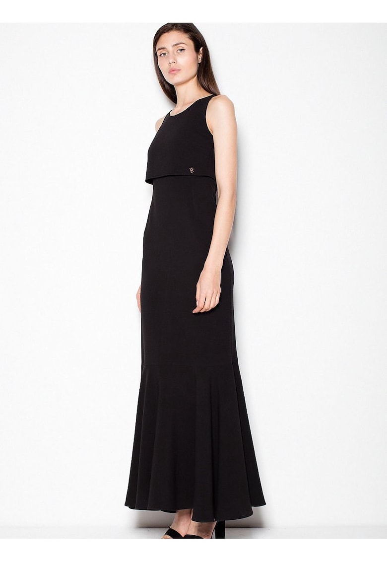 Rochie lunga  neagra - elastan - poliester - viscoza