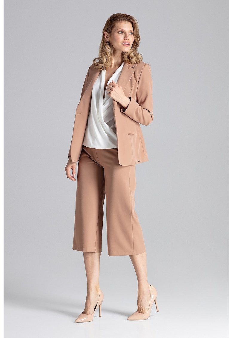 Sacou dama  maro - poliester 65% - viscoza 35% -