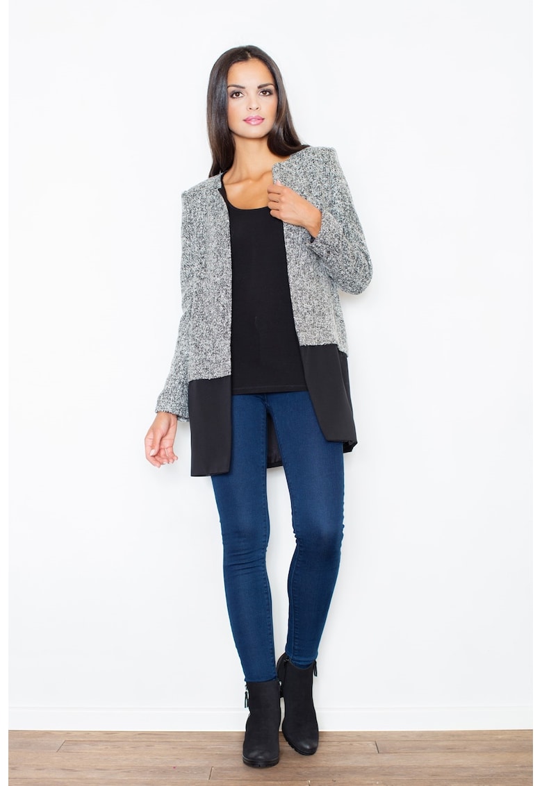 Cardigan dama  poliester - gri - negru -