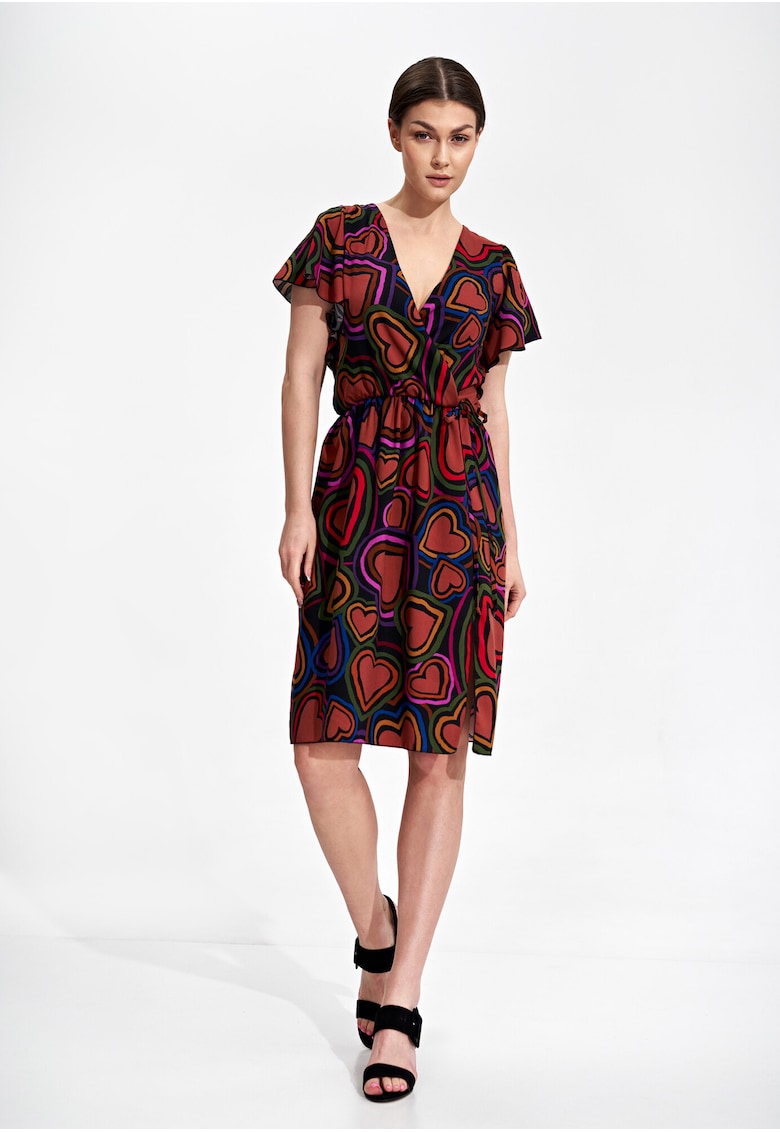 Rochie de vara  M873 - florala - viscoza - multicolor -