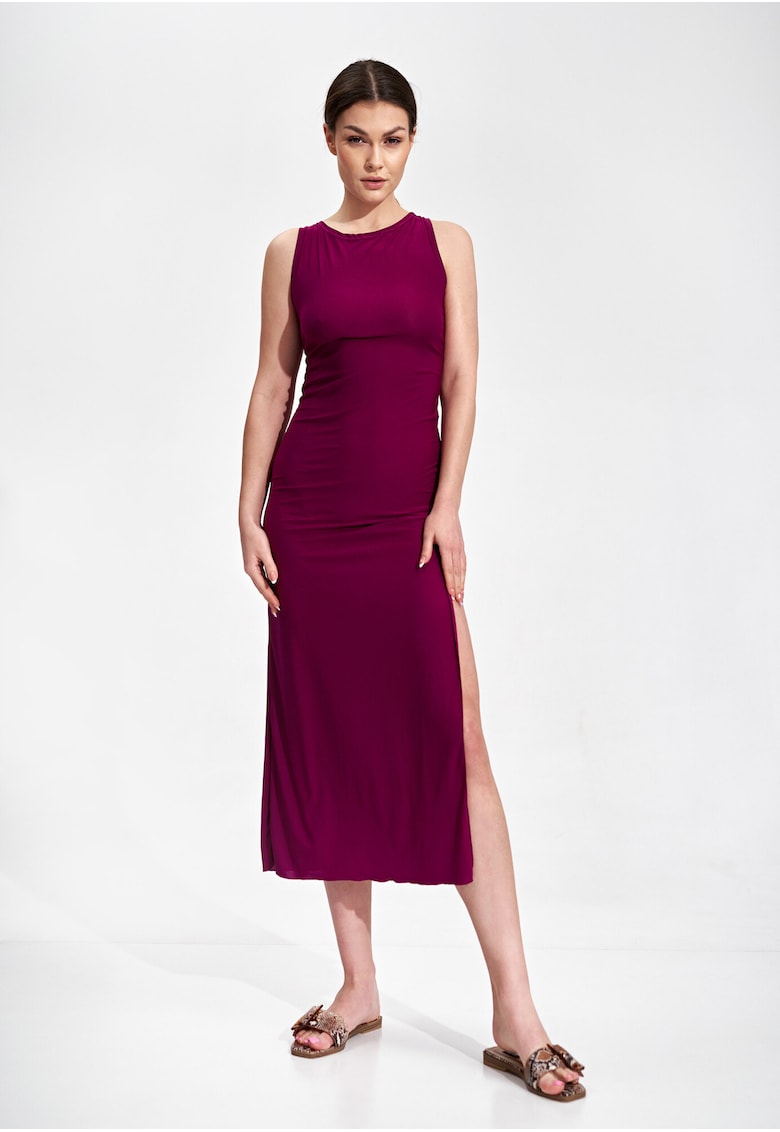 Rochie de seara  M864 - rosu - fara maneci - poliester 95% - elastan 5%