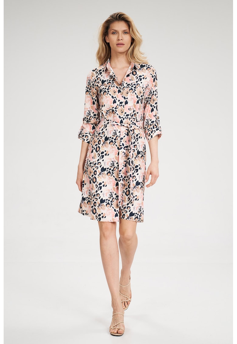 Rochie  M701 - imprimeu floral - multicolor - poliester