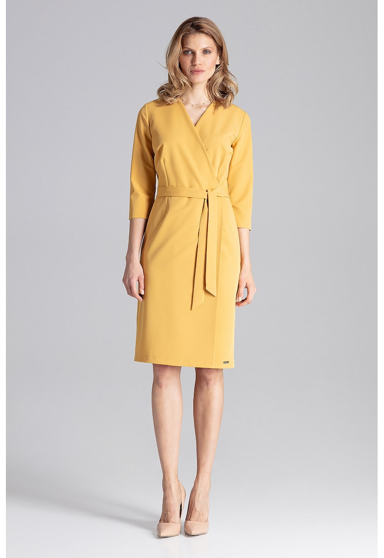 Rochie  eleganta - poliester - galben