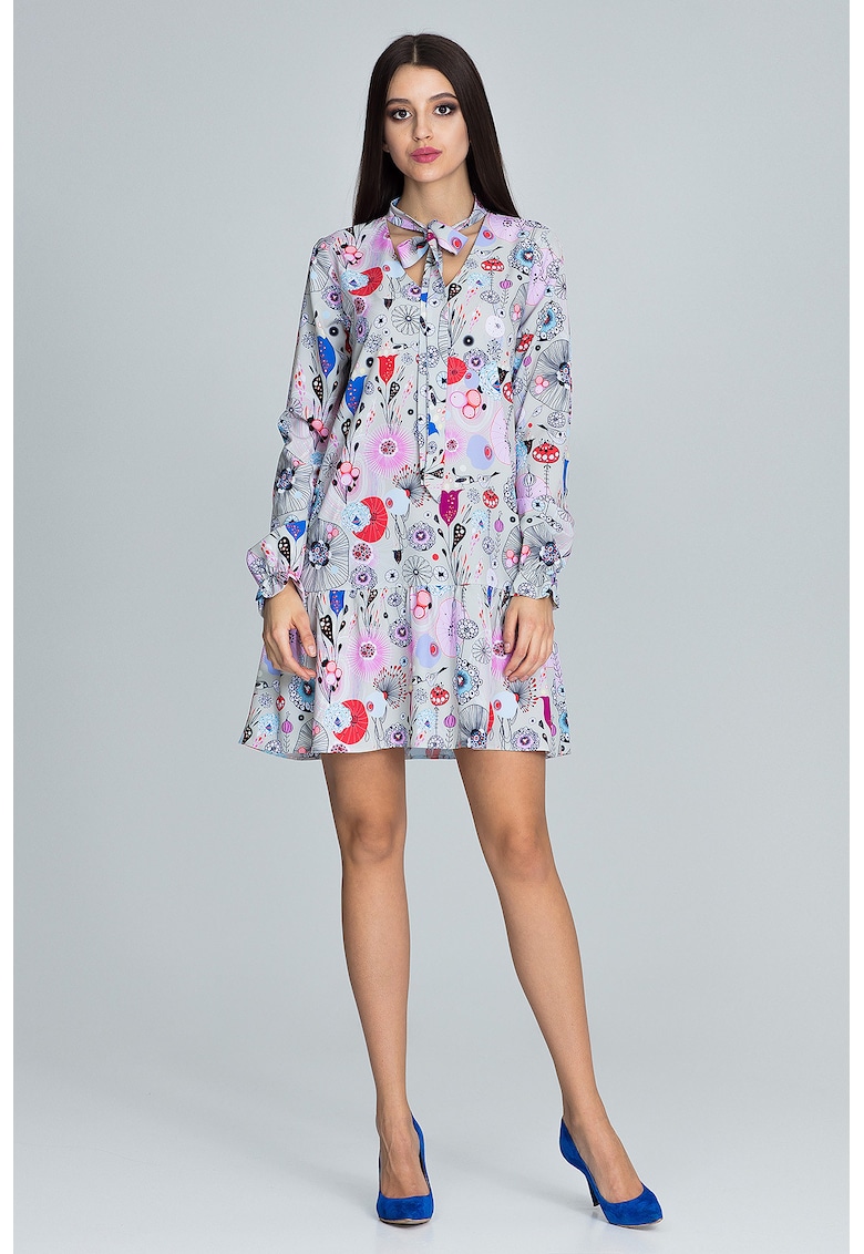 Rochie de zi  M599 73 - florala - poliester - multicolor