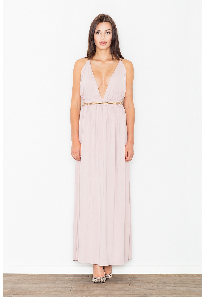Rochie maxi  eleganta - decolteu adanc - viscoza