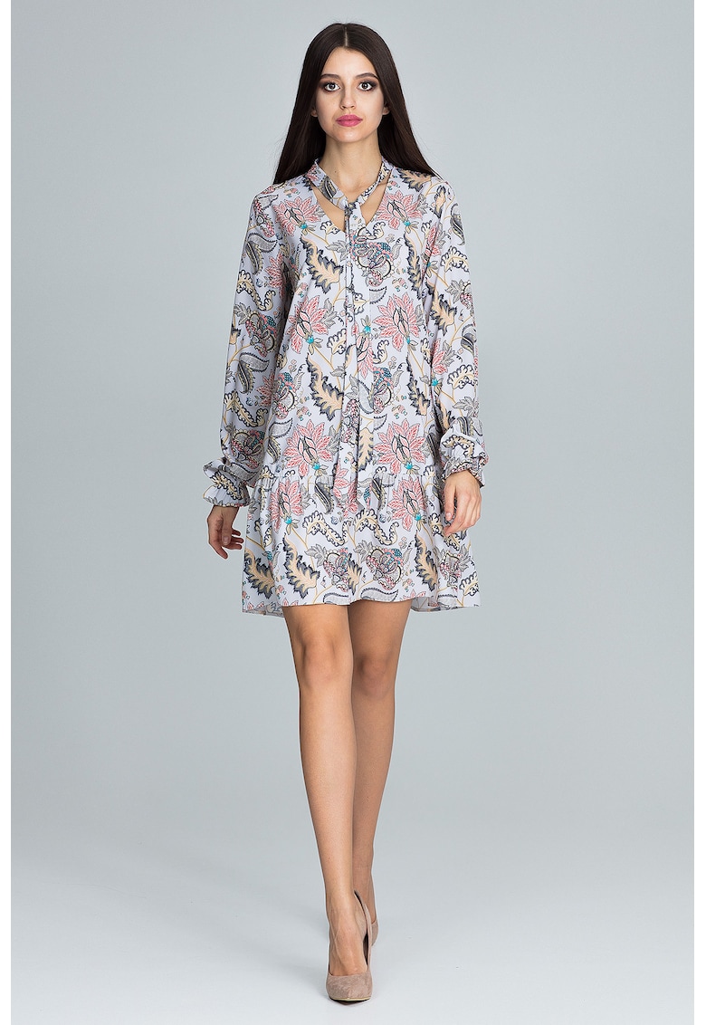Rochie -  florala - multicolor - poliester
