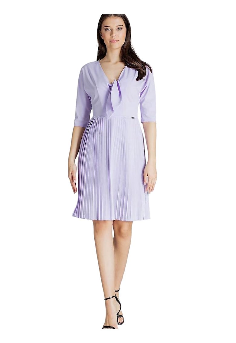 Rochie de cocktail -  Midi - Textil - Mov