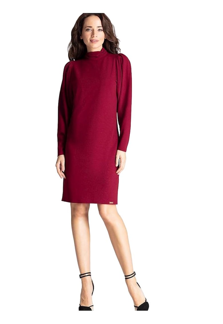 Rochie de zi 690 -  Poliester/Elastan - Rosu