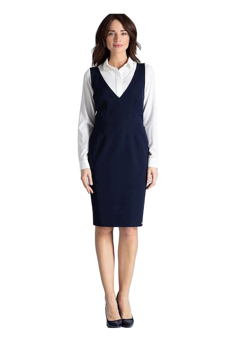 Rochie -  Poliester/Viscoza - De zi - Bleumarin
