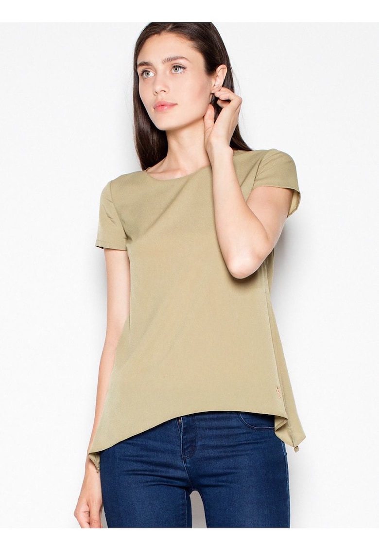 Tricou dama  simplu - verde - material usor - aerisit