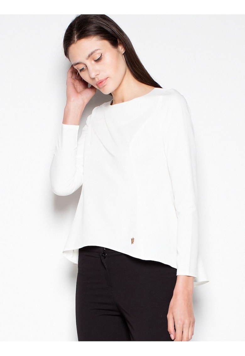 Bluza dama  asimetrica - eleganta - bej - poliester 65% - viscoza 35%