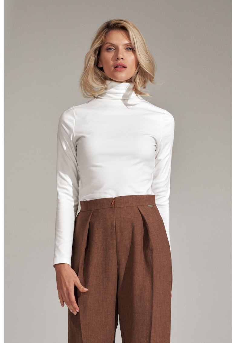 Bluza dama -  Poliester/Elastan/Viscoza - Eleganta - Alb