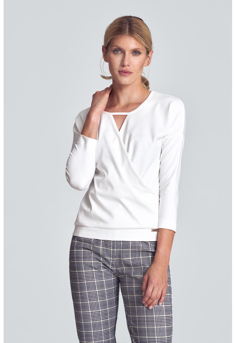 Bluza dama -  Poliester/Viscoza/Elastan - Alb -