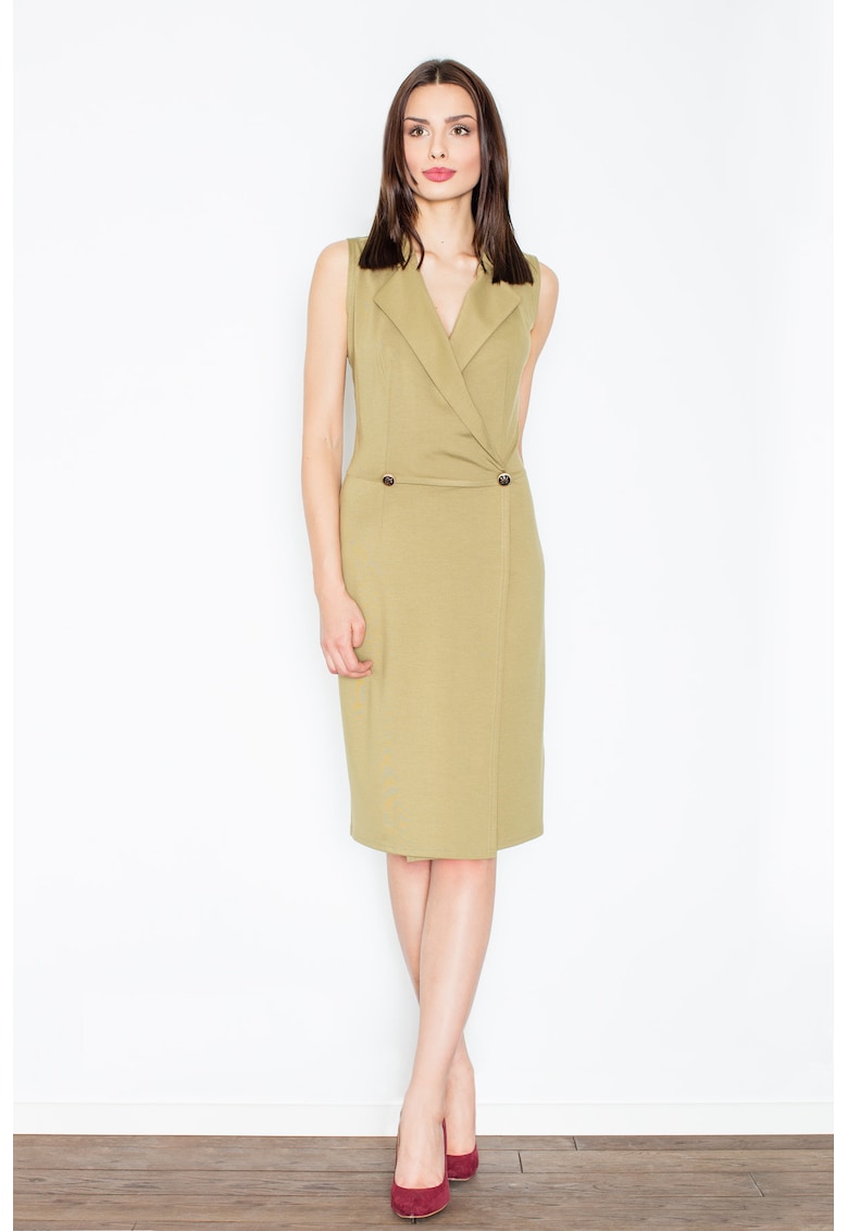 Rochie eleganta  M443 - fara maneci - verde - viscoza