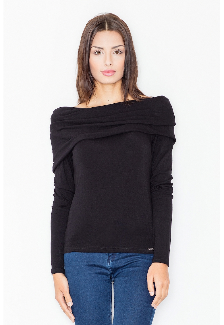 Bluza dama -  Viscoza/Elastan - Negru -