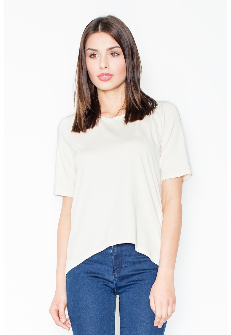 Tricou dama -  Spatele gol - Viscoza/Elastan - Ecru