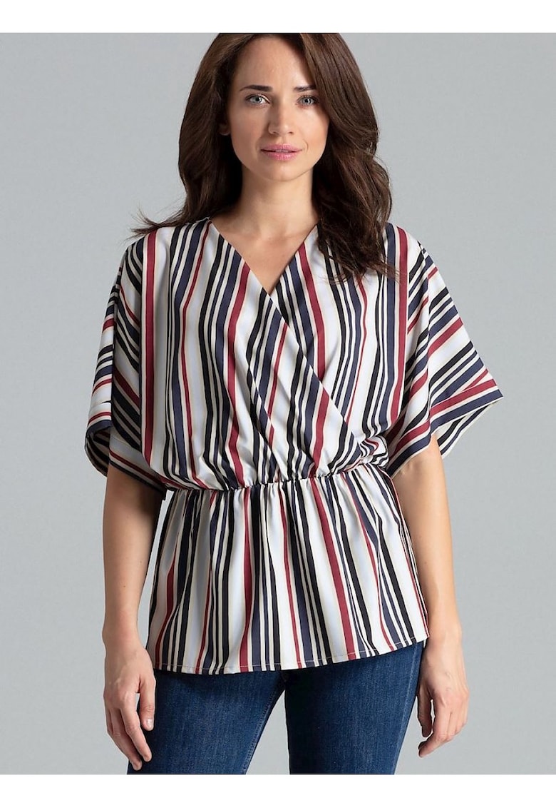 Bluza dama  multicolor - maneci kimono - talie elastica