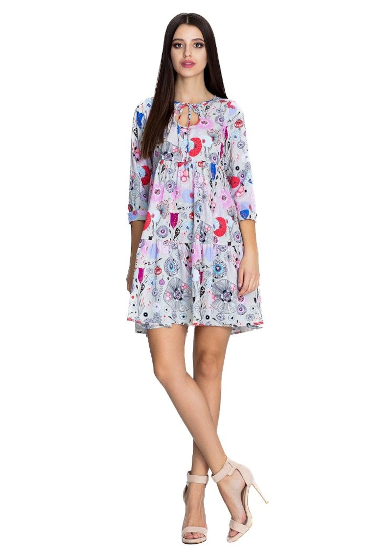 Rochie mini dama Anghan M598 roz - Alb
