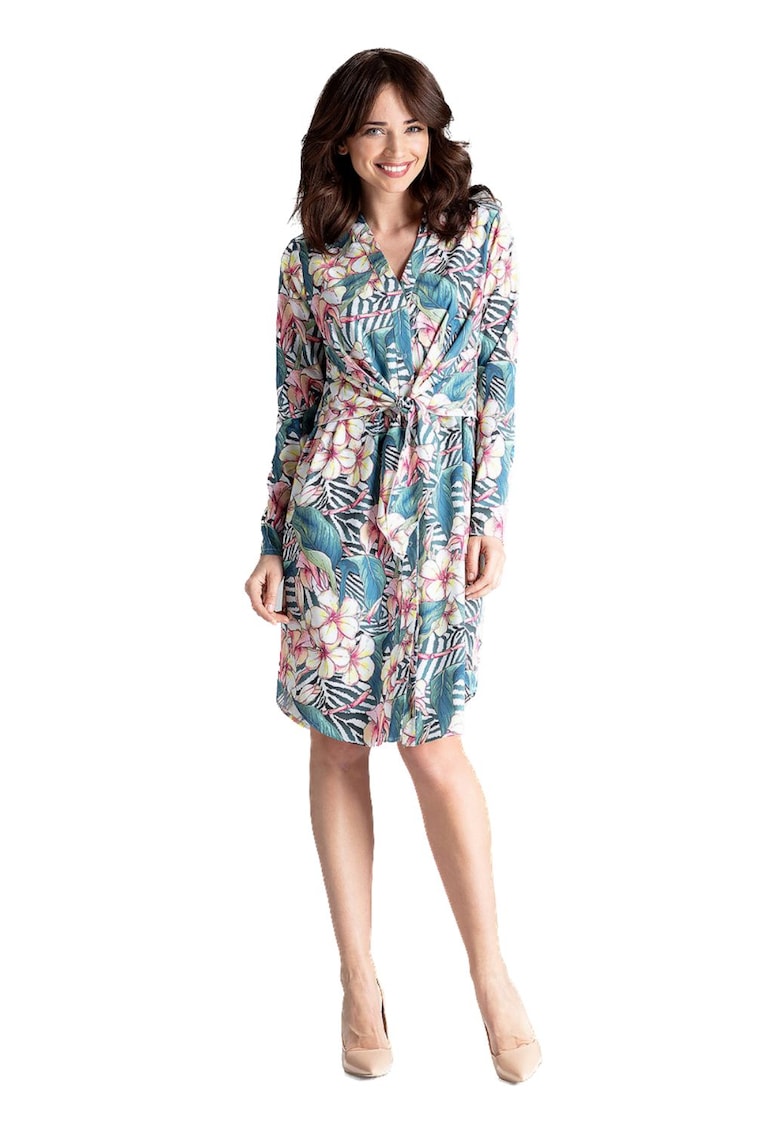 Rochie de dama cu model -  Radeyah - albastra deschis - Roz