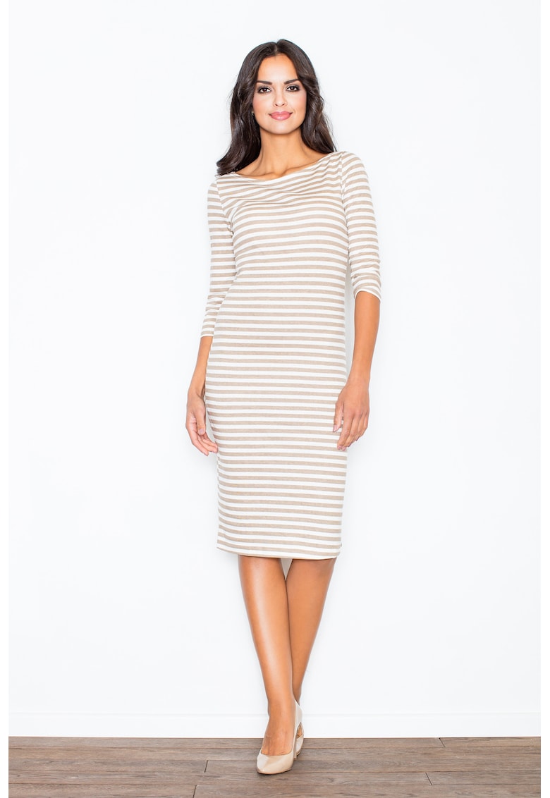 Rochie midi casual  bej - Bej