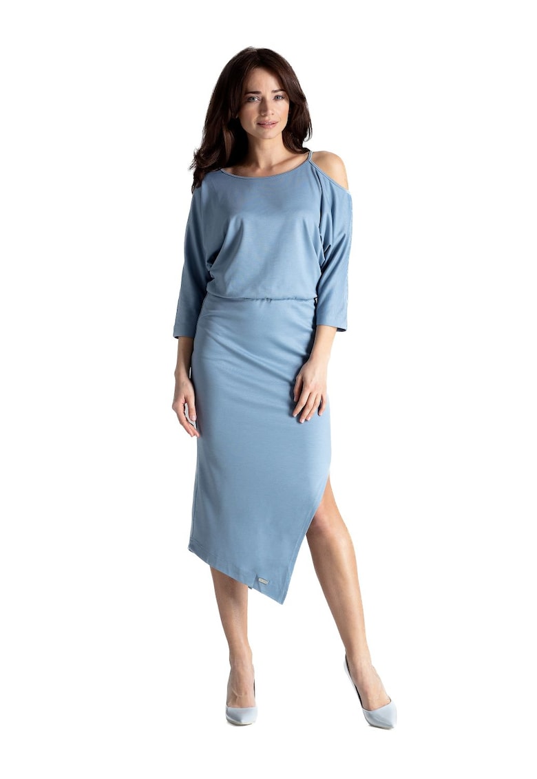 Rochie eleganta dama -  Motala - neagra - Albastru deschis