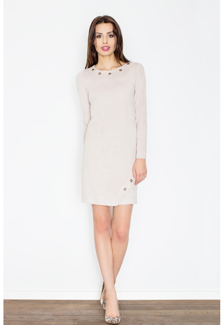Rochie  eleganta - maneca lunga - Bej