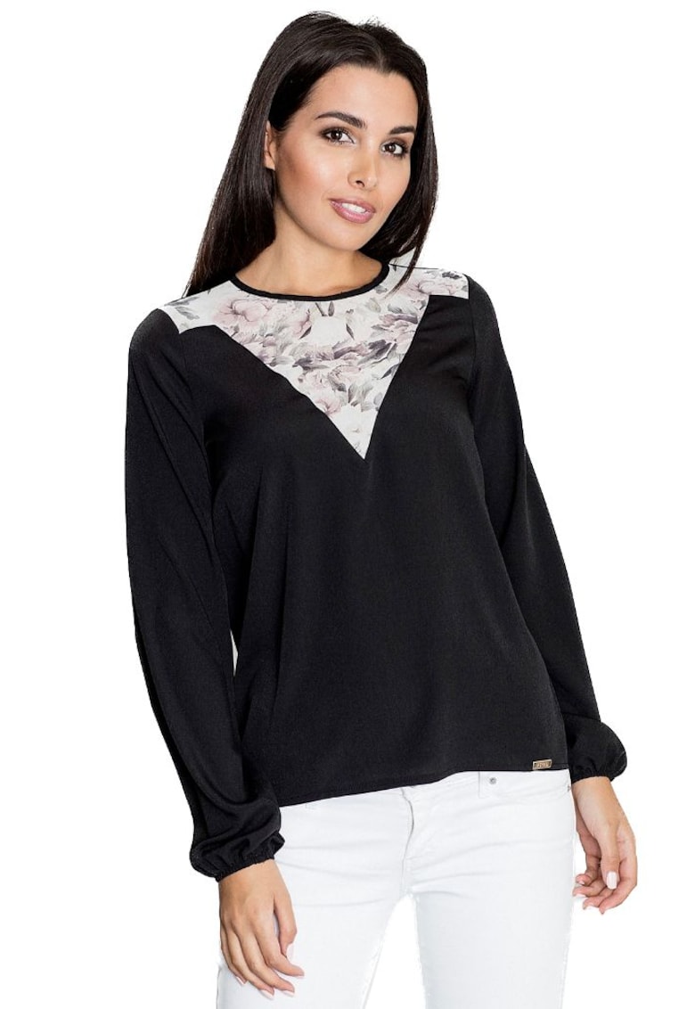 Tricou cu mânecă lungă pentru femei Guibeth M549 negru - Negru