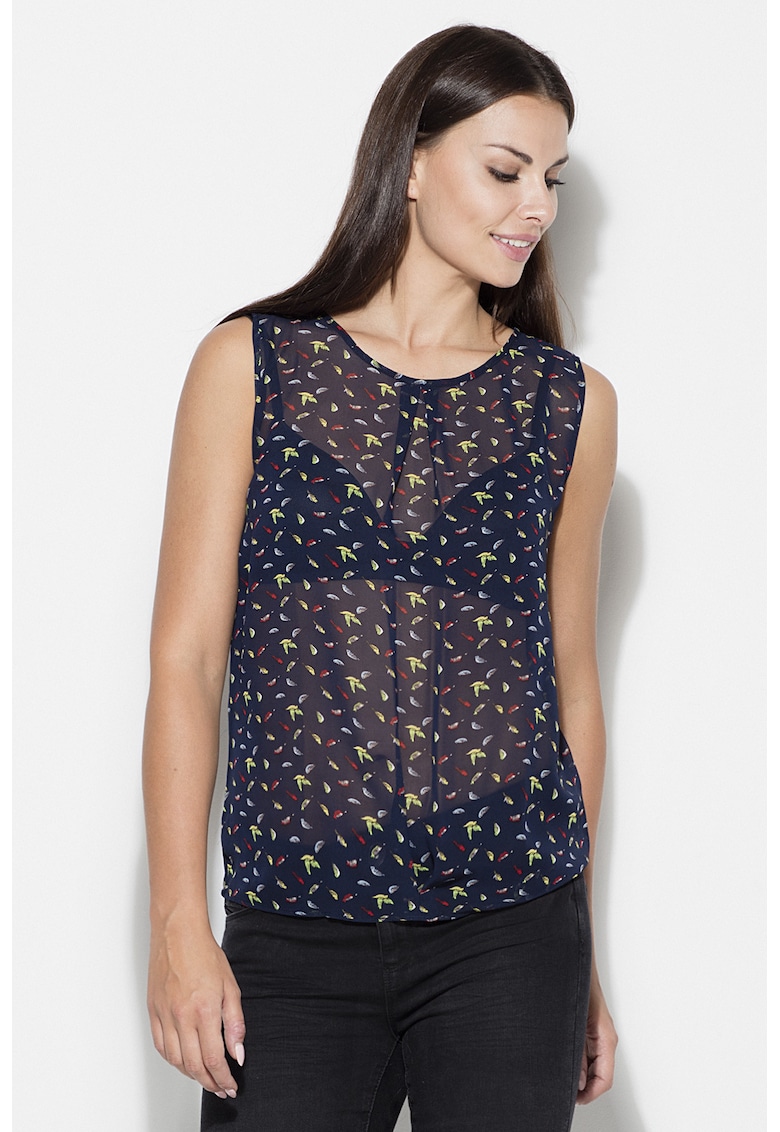 Bluza dama  K139 - bleumarin - fara maneci - poliester 100%