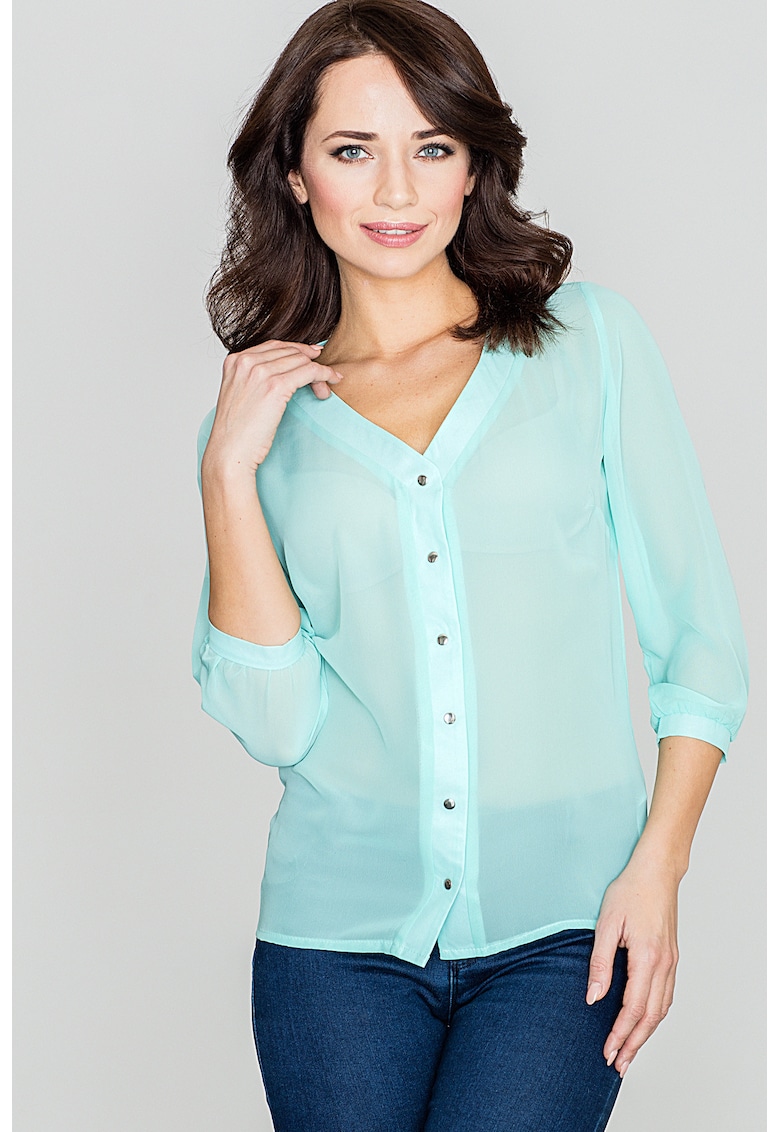Bluza dama -  Poliester - Turcoaz -