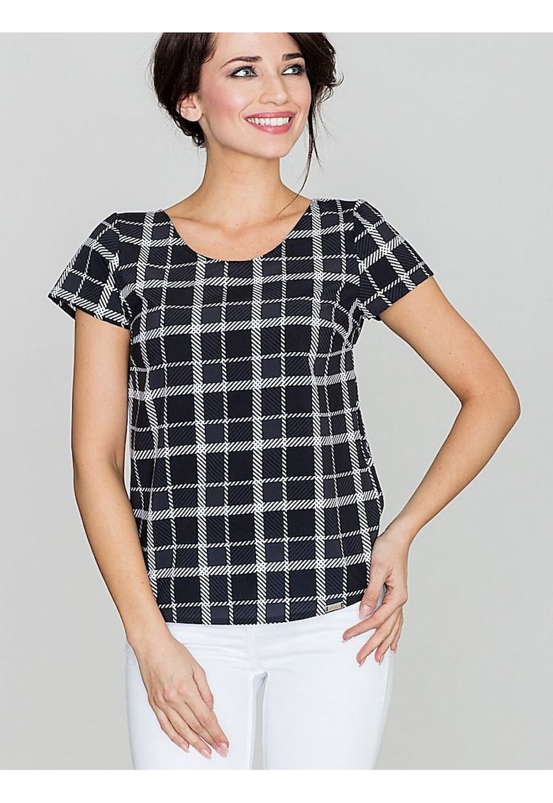 Bluza dama -  model retro - neagra - poliester 95%