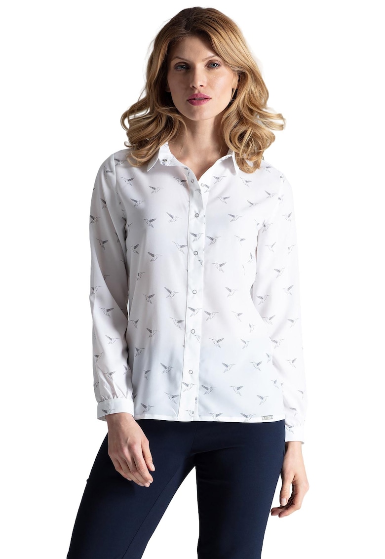 Camasa eleganta  M284 - poliester - ecru - croiala standard - maneci lungi