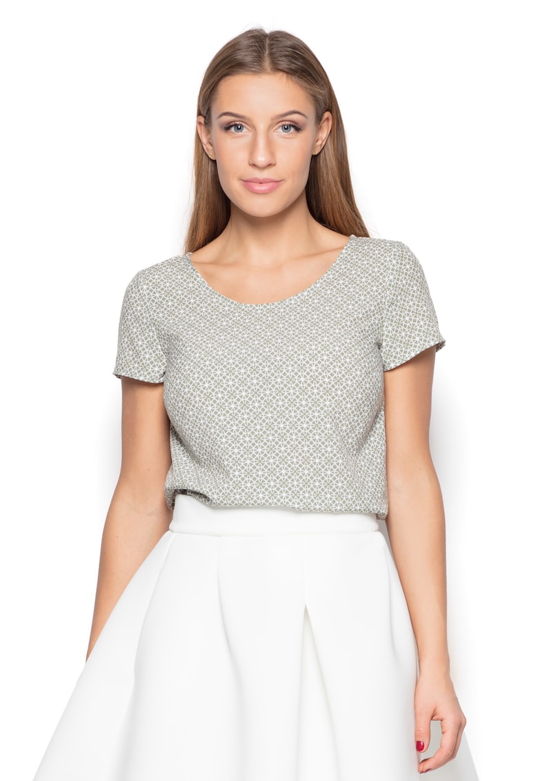 Tricou dama -  Poliester/Elastan - Negru/Alb -
