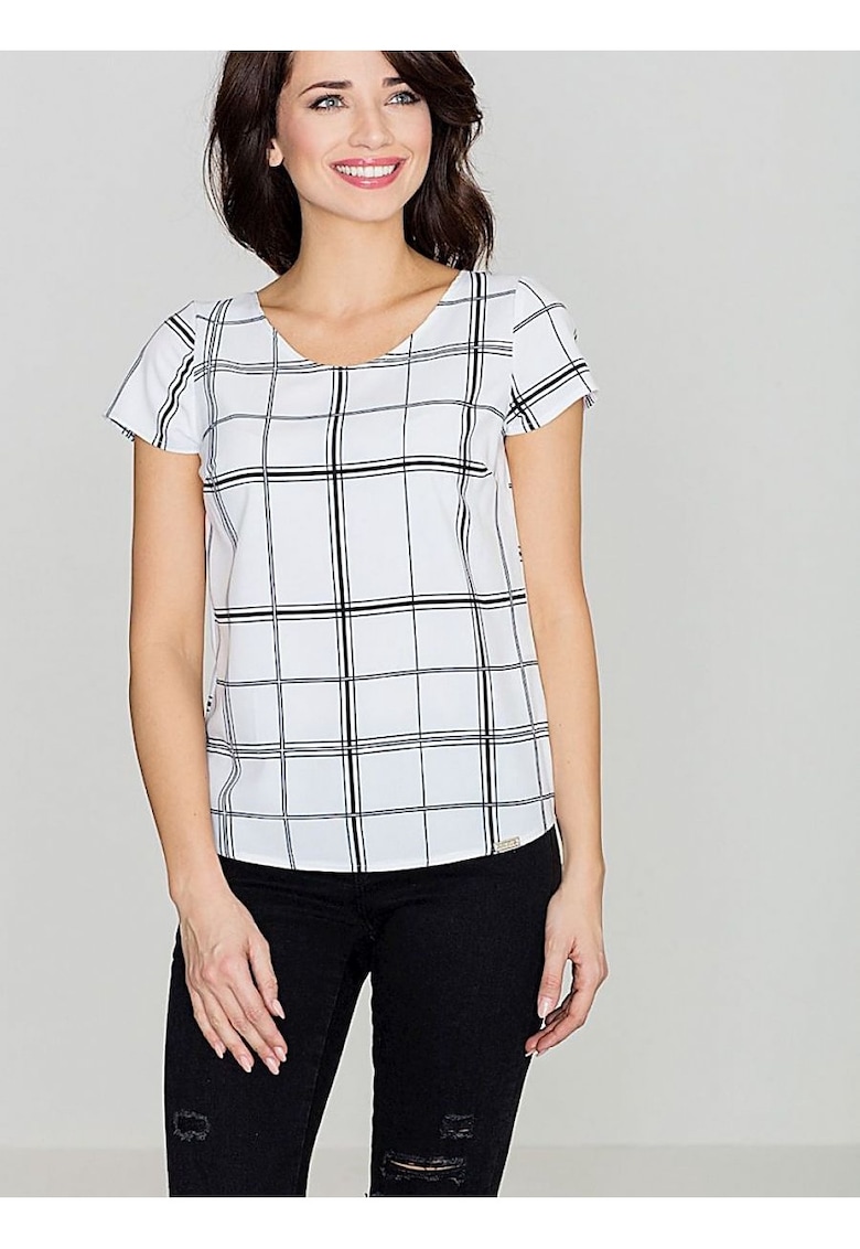 Bluza dama -  retro - alb - poliester