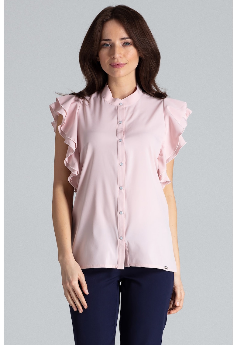 Bluza dama  roz - poliester - maneci scurte - confortabila