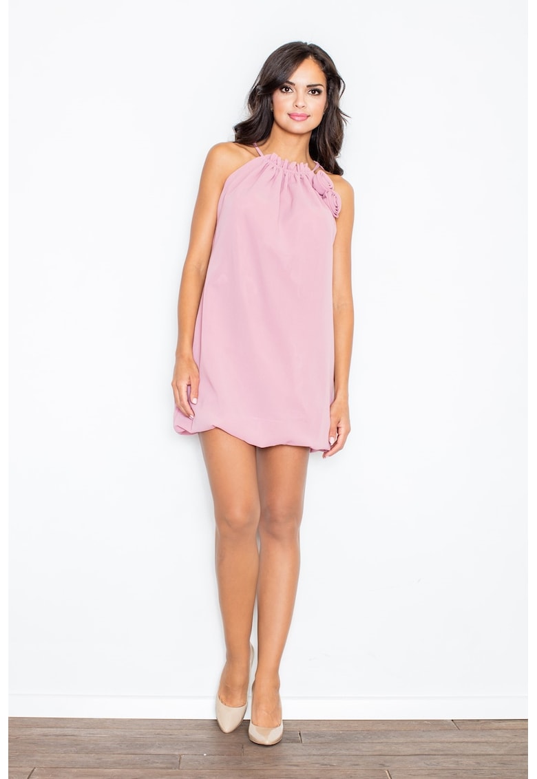 Rochie de dama  vara - roz - poliester - design elegant