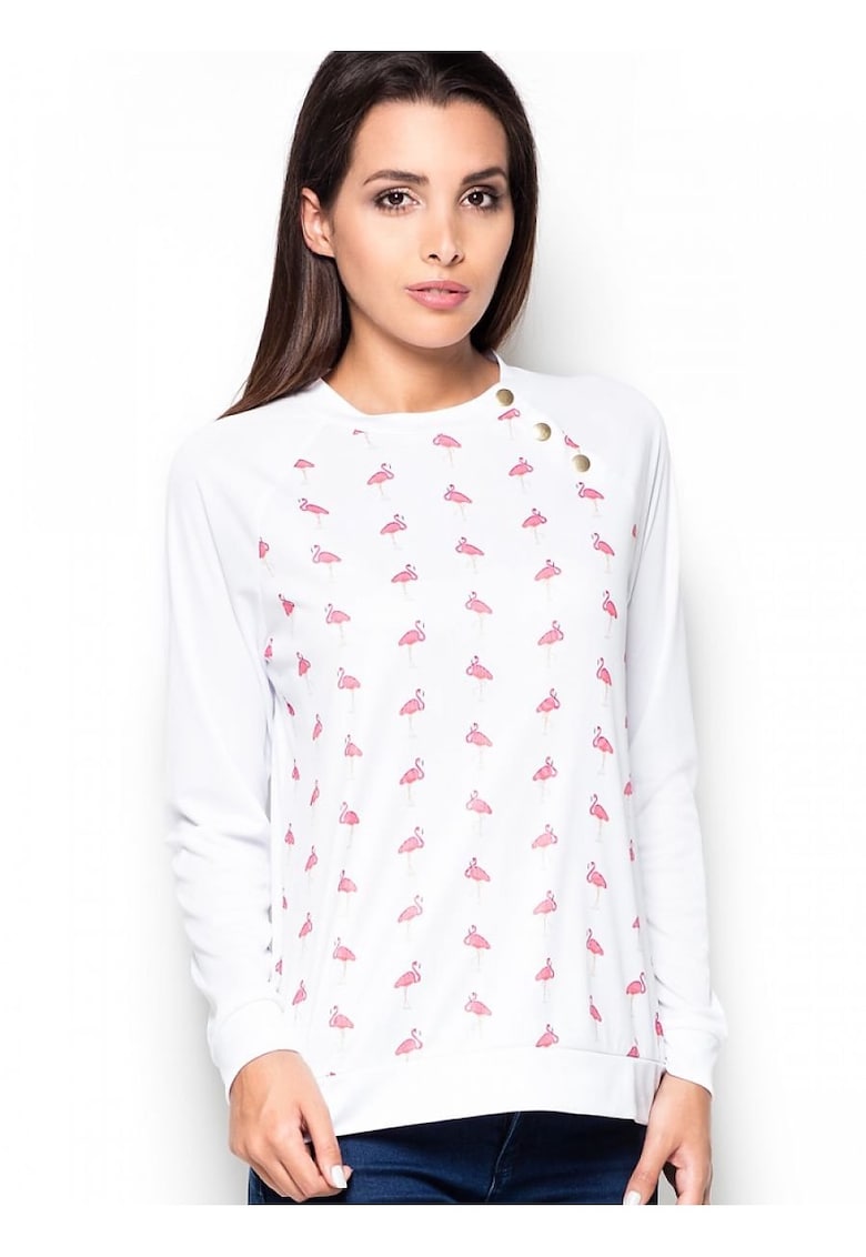 Bluza dama  maneci lungi - croiala clasica - colorat - poliester 100%