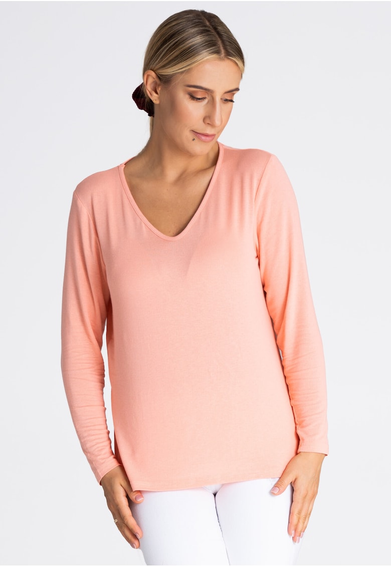 Bluza dama -  Viscoza/Elastan - Maneca lunga - Roz