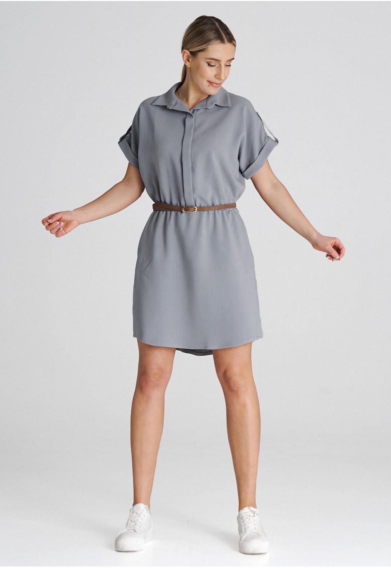 Rochie  model M1001 - lejera - gri - viscoza