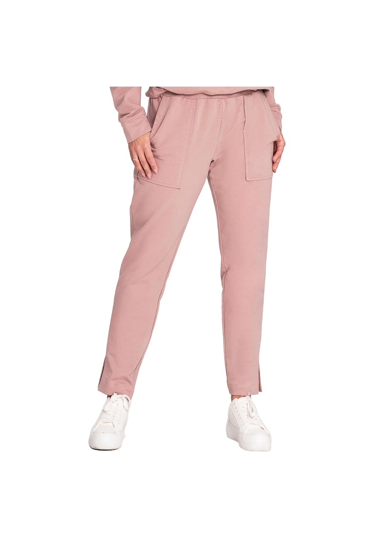 Pantaloni sport dama M1035 -  Bumbac - Roz inchis