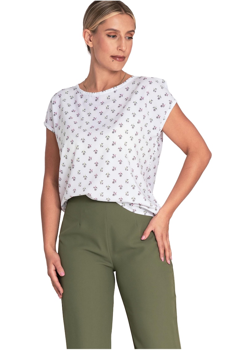Tricou dama M1048 -  Poliester/Elastan - Alb -