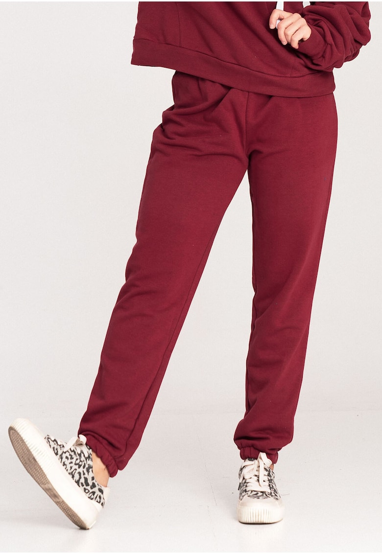 Pantaloni dama  model M1056 - rosu - bumbac