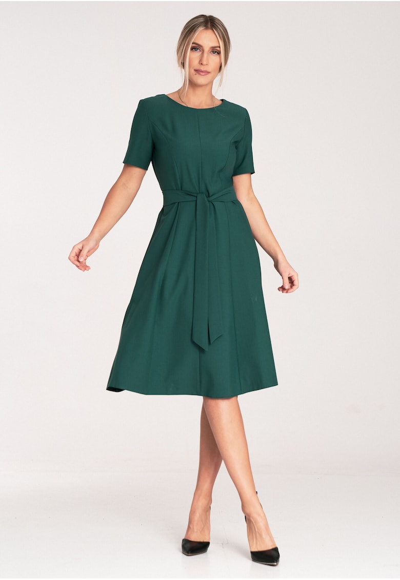 Oferte la Rochie midi  A-line - eleganta - verde - poliester