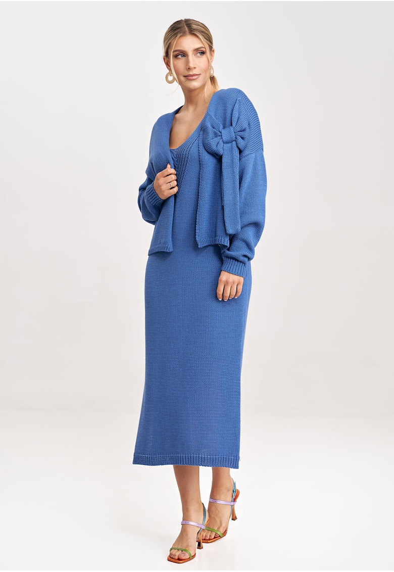 Rochie dama  M997 - acril - bumbac - albastru -