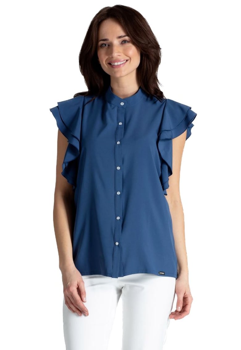 Bluza dama  Kuvien K482 culoare granat - Albastru inchis