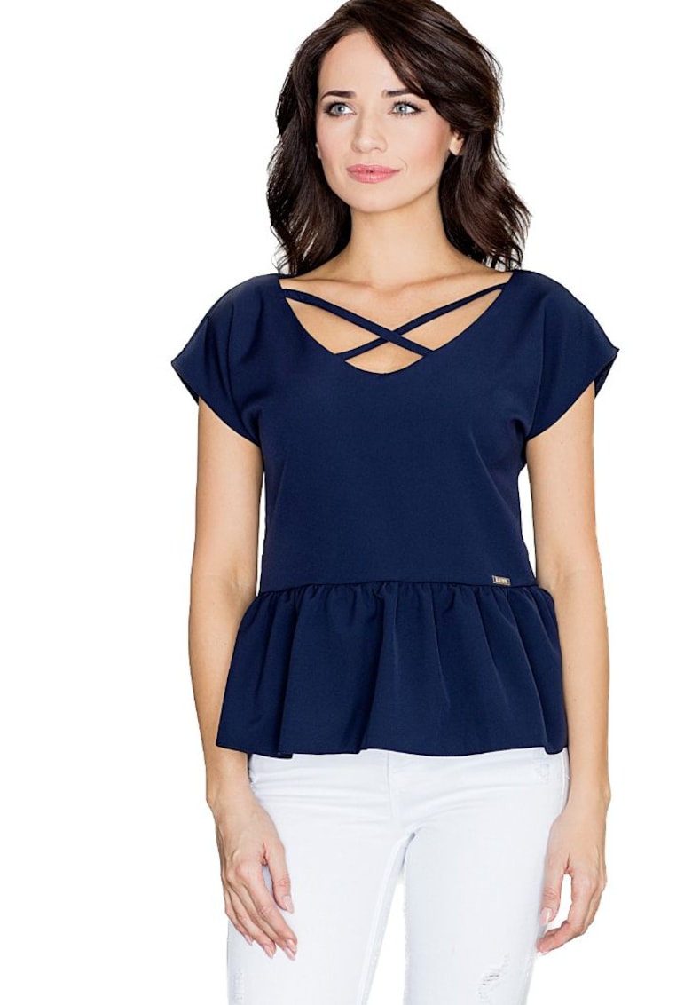 Bluza dama  Angliflour K396 culoare granat - Albastru inchis