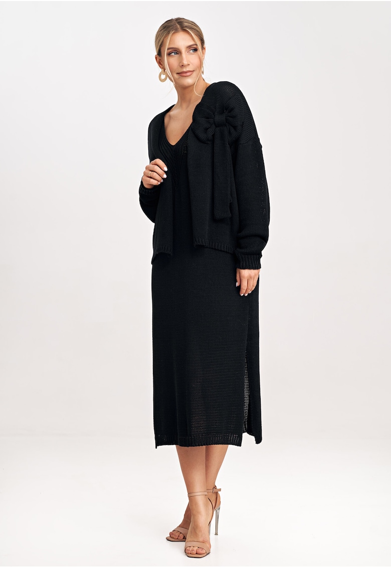 Rochie dama  M997 - acril - bumbac - negru -