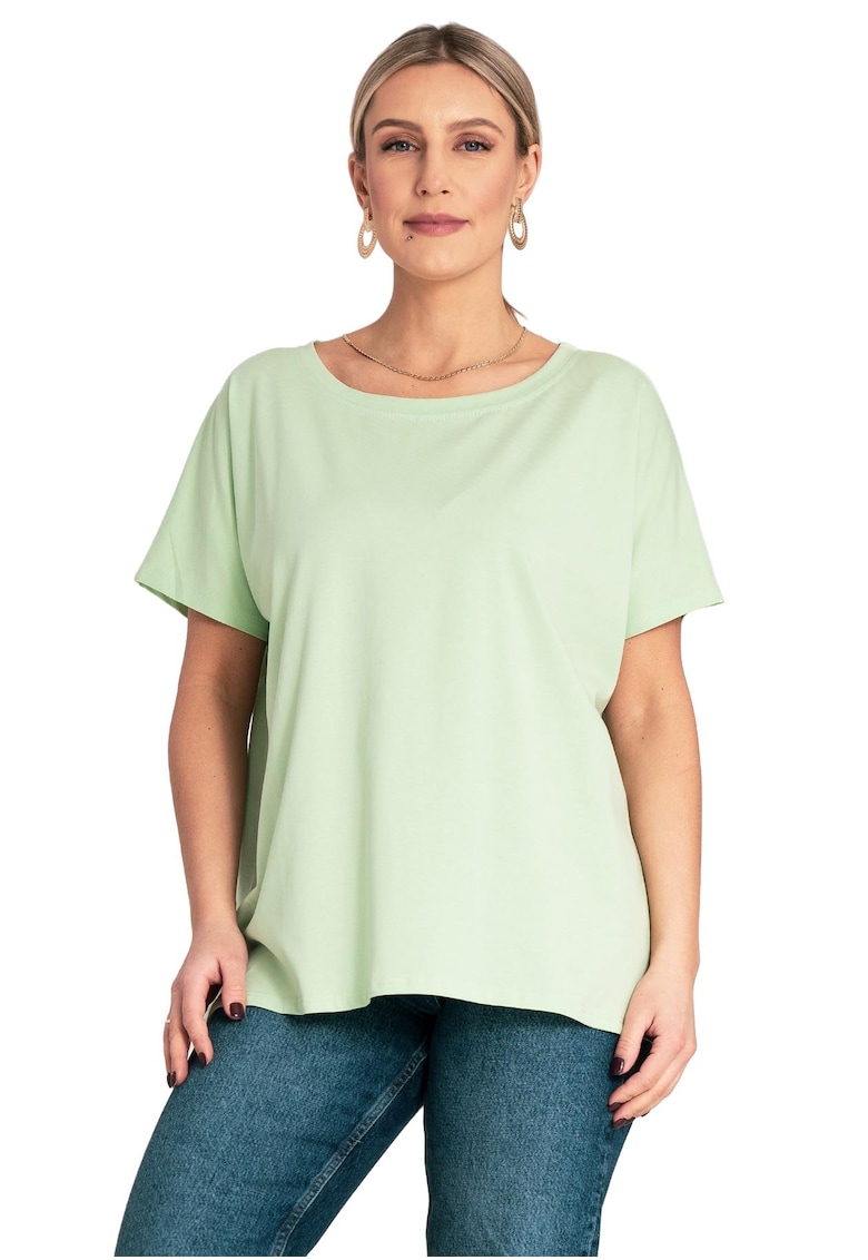 Tricou dama M1164 -  Bumbac/Elastan - Verde -