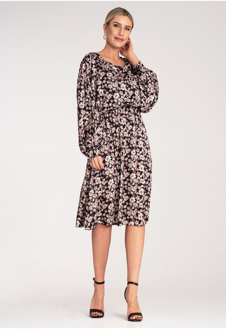 Rochie  florala - multicolor - poliester-elastan -