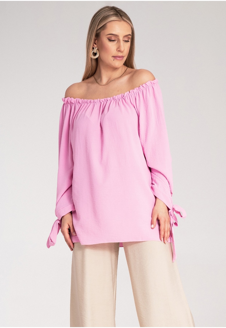 Bluza Boho dama -  Poliester/Elastan - Roz -