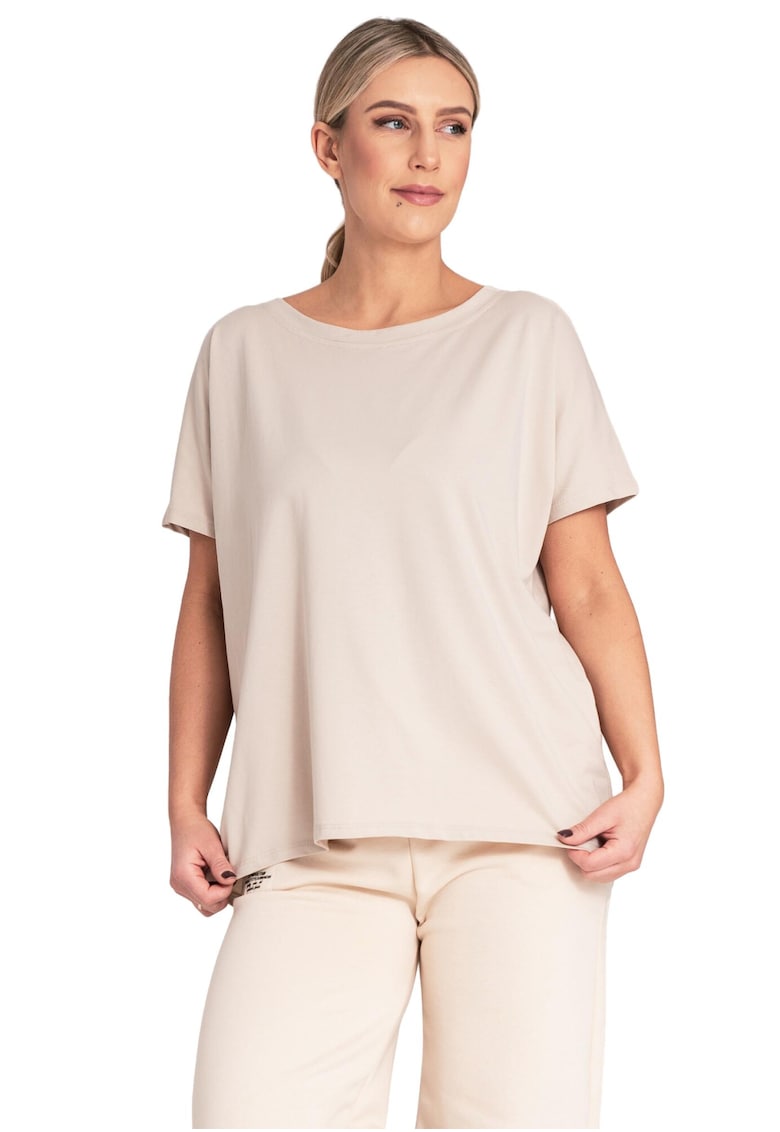 Tricou dama M1164 -  Bumbac/Elastan - Bej -